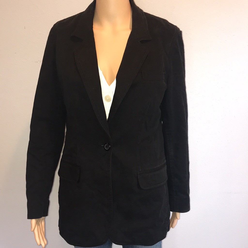 Black Denim Basic Stretch Blazer